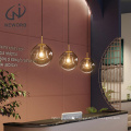 NEWORB Nordic modern pendant lamps creative personality industrial small Metal glass chandelier